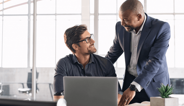 Manager and worker talking