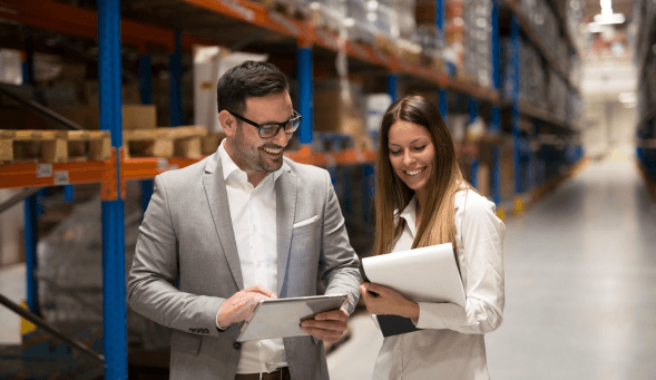 Employees chatting