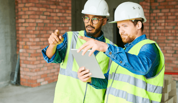 Workers completing a safety audit