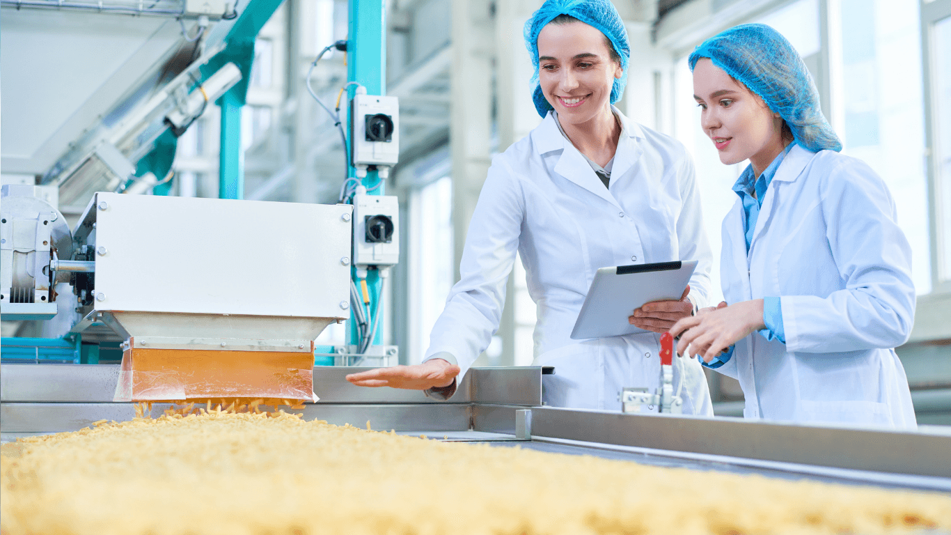 Completing an audit in a food factory