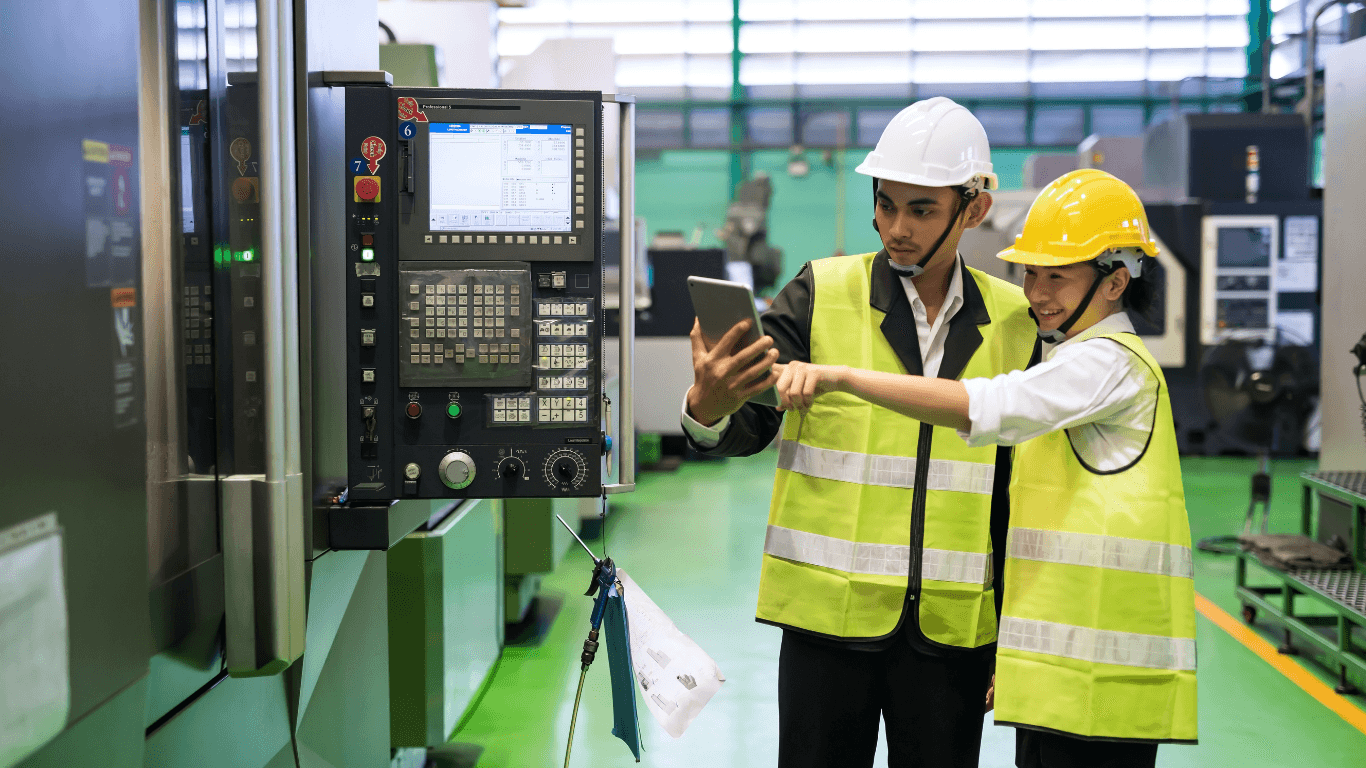 Completing a risk assessment in a drinks factory
