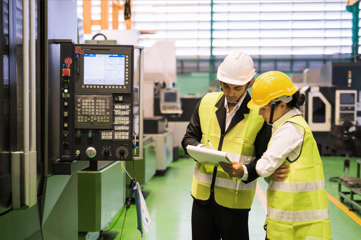 Managers completing an environmental audit