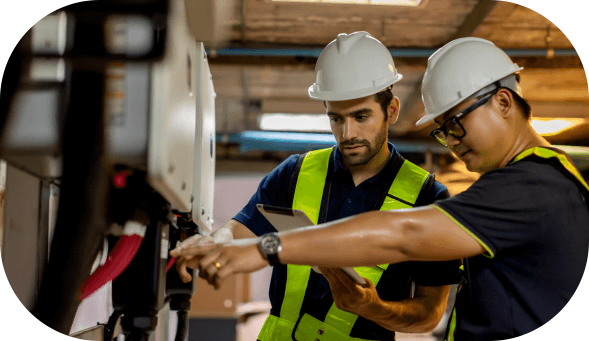 Engineers completing a risk assessment