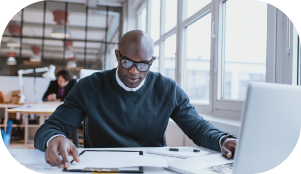 Man reviewing a document