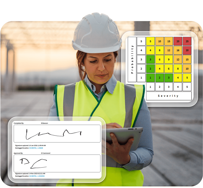 Custom risk matrix and risk assessment approval