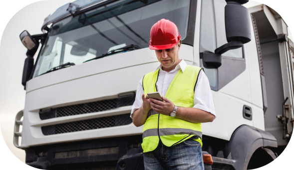 Worker on an app