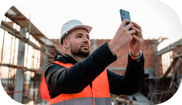 Man recording a hazard on his phone